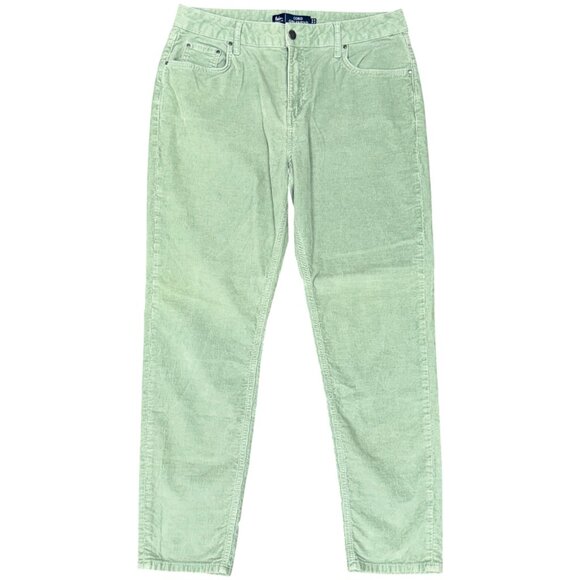 EUC Women's BODEN Denim Cord Girlfriend Pant Light Green | Size 12R - Picture 5 of 14